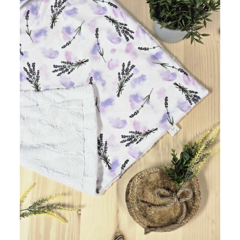Lavender - Made to order - Blanket - Plain fur to be chosen upon reception of the printed fabric