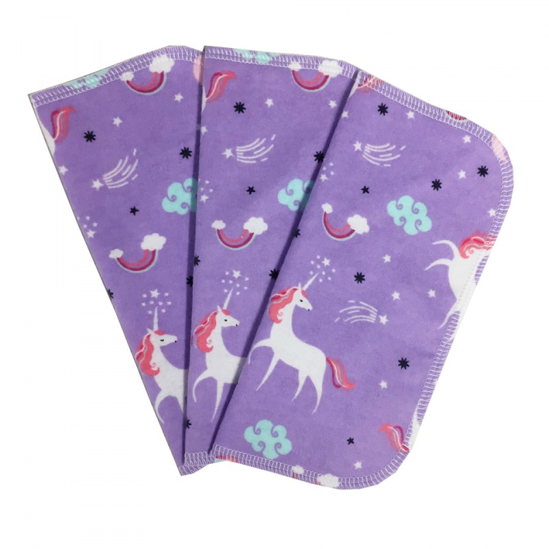 Purple unicorn - Flannel  wipes